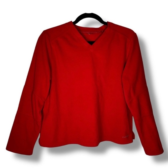 NY Jean Co Sweaters - Vibrant Red V-Neck Sweater
